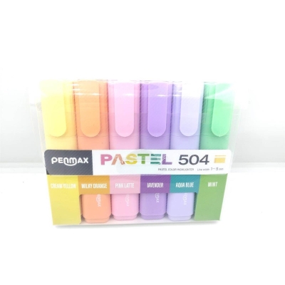Penmax Fosforlu Işaretleme Kalemi Pastel Renkler 6'lı Set Zeta Fotokopi