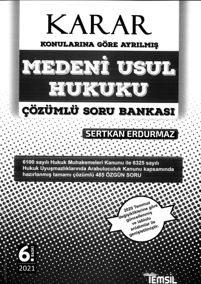KARAR MEDENİ USUL HUKUKU ÇÖZÜMLÜ SORU BANKASI 6. BASKI Zeta Fotokopi