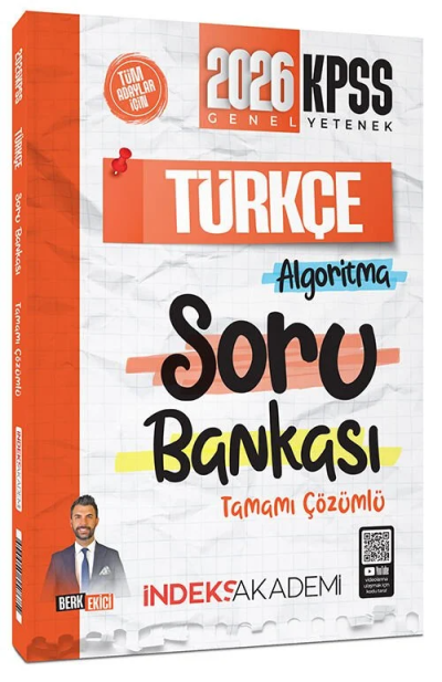 2026 KPSS Türkçe Algoritma Soru Bankası Çözümlü Berk Ekici İndeks Akademi Yayıncılık Zeta Fotokopi
