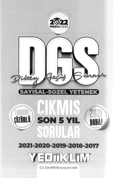 DGS SAYISAL SÖZEL YETENEK SON 5 YIL ÇIKMIŞ SORULAR ÇÖZÜMLÜ Zeta Fotokopi
