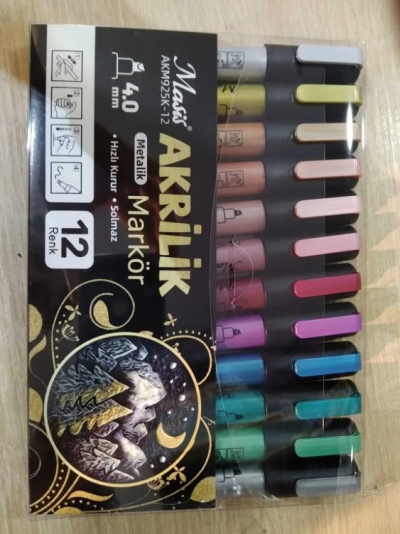 Masis AKRİLİK METALİK MARKÖRÜ 12 Lİ AKM925K-12 Zeta Fotokopi