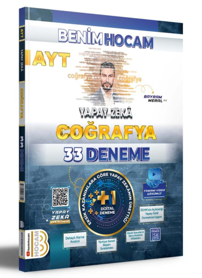 2025 AYT Yapay Zeka Coğrafya 33 Deneme Benim Hocam Yayınları Zeta Fotokopi