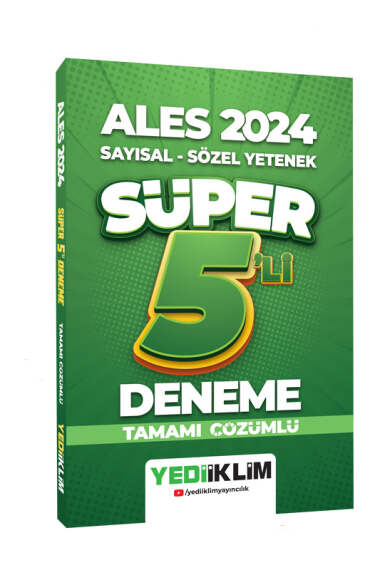 2024 ALES Sayısal - Sözel Tamamı Çözümlü Süper 5`li Deneme Zeta Fotokopi
