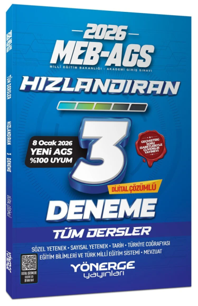 2026 MEB-AGS Tüm Dersler Hızlandıran 3 Deneme Çözümlü Yönerge Yayınları Zeta Fotokopi