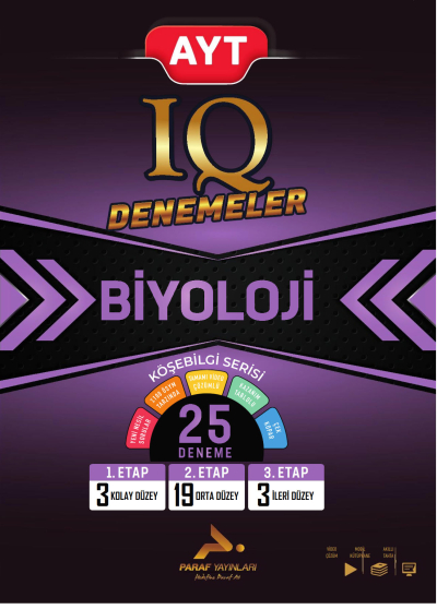 AYT IQ Biyoloji 25 Branş Denemesi PRF Paraf Yayınları Zeta Fotokopi