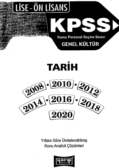 KPSS Genel Kültür Lise Ön Lisans Tarih Tamamı Çözümlü Çıkmış Sorular 2008-2020 Zeta Fotokopi