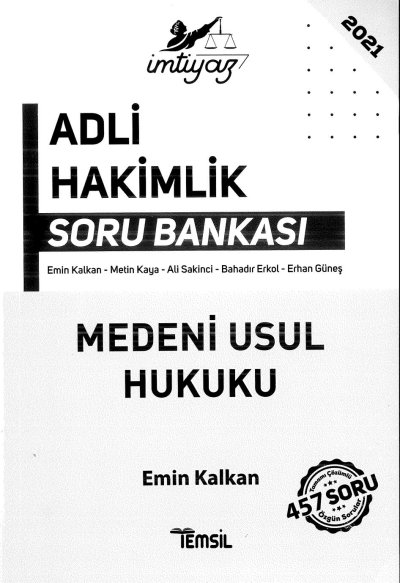 ADLİ HAKİMLİK SORU BANKASI MEDENİ USUL HUKUKU 457 SORU Zeta Fotokopi