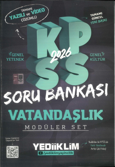 VATANDAŞLIK 2026 KPSS Genel Yetenek Genel Kültür Hem Yazılı Hem Video Çözümlü Soru Bankası Modüler Yediiklim Yayınları Zeta Fotokopi