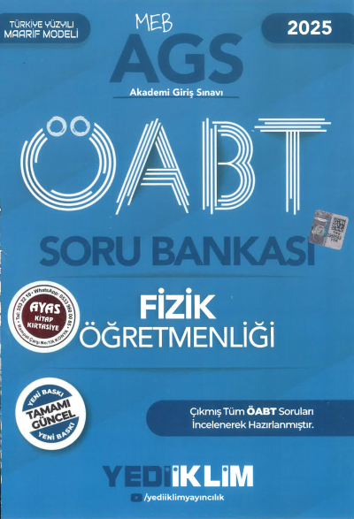 2025 MEB AGS ÖABT Fizik Öğretmenliği Soru Bankası Yediiklim Yayınları