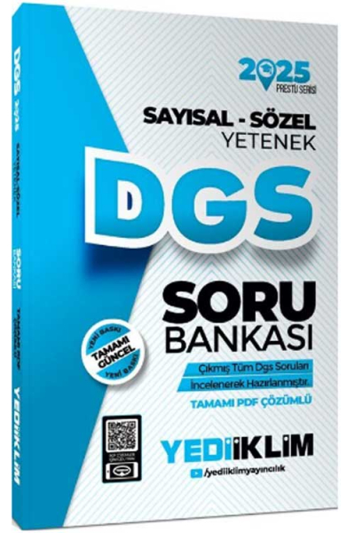 2025 DGS Prestij Serisi Sayısal-Sözel Yetenek Tamamı Çözümlü Soru Bankası Yediiklim Yayınları Zeta Fotokopi