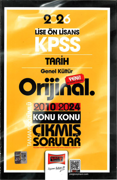 2026 KPSS Lise-Önlisans Tarih Orijinal 2010-2024 Konu Konu Çıkmış Sorular Yargı Yayınları Zeta Fotokopi