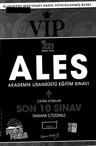 VİP ALES SON 10 YIL ÇIKMIŞ SORU Zeta Fotokopi
