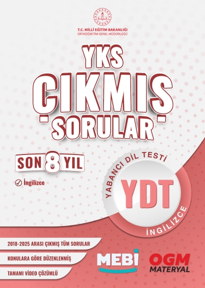 YKS Çıkmış Sorular YDT Son 8 Yıl (2018-205) MEB OGM