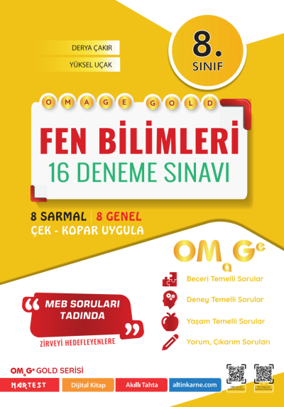 8. Sınıf Omage Gold Fen Bilimleri 16 Deneme Sınavı Omage Yayınları Zeta Fotokopi