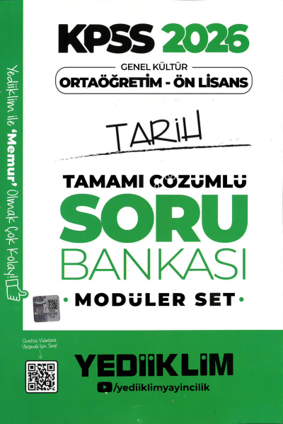 2026 KPSS Lise Ortaöğretim Ön Lisans Soru Bankası Çözümlü Modüler TARİH Yediiklim Yayınları Zeta Fotokopi
