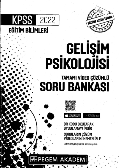 2022 KPSS Eğitim Bilimleri GELİŞİM PSİKOLOJİSİ SORU BANKASI Zeta Fotokopi