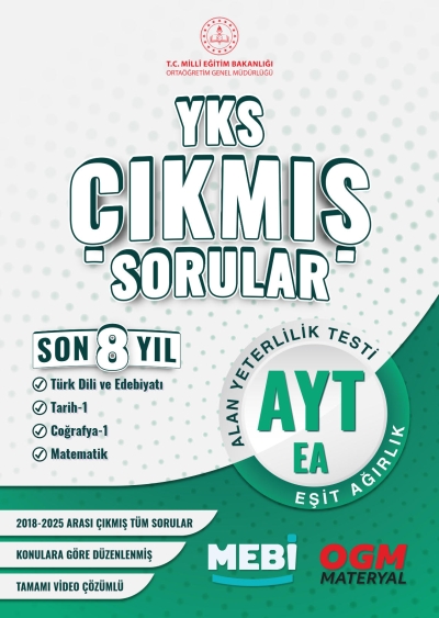 YKS Çıkmış Sorular AYT Eşit Ağırlık Son 8 Yıl (2018-205) MEB OGM Zeta Fotokopi