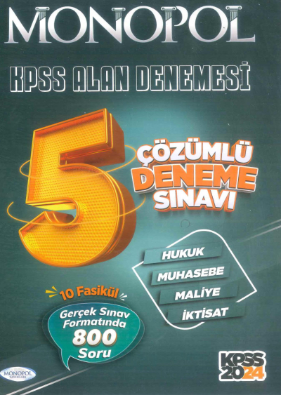 2024 KPSS A Grubu Tamamı Çözümlü Fasikül 5 Deneme Sınavı Monopol Yayınları Zeta Fotokopi