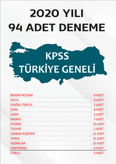 94 ADET TG DENEME 2020 YILI TG LİSTEMİZDEKİ TÜM YAYINLARI KAPSAR (TG136-TG148 ARASI) Zeta Fotokopi