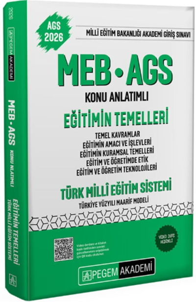 2026 MEB-AGS Eğitimin Temelleri ve Türk Milli Eğitim Sistemi Konu Anlatımlı Pegem Akademi Yayınları Zeta Fotokopi