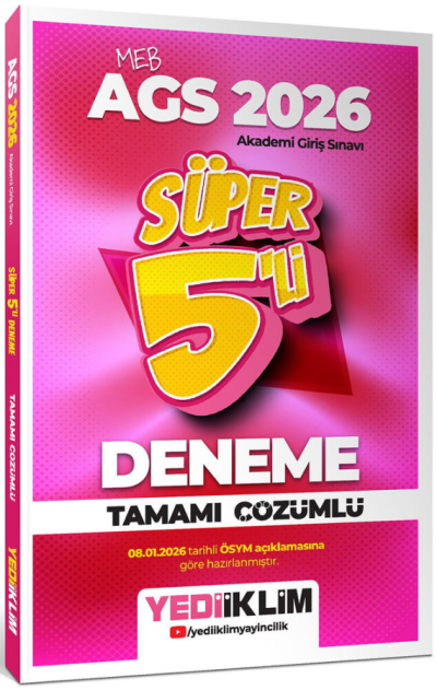 2026 MEB AGS Tamamı Çözümlü Süper 5 li Deneme Yediiklim Yayınları Zeta Fotokopi