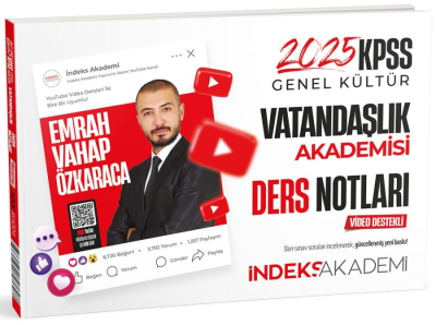 İndeks Akademi 2025 KPSS Vatandaşlık Akademisi Video Ders Notları Zeta Fotokopi