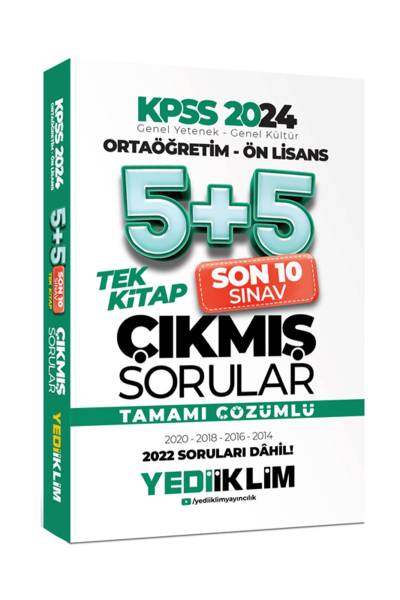 Ortaöğretim - Ön Lisans Tamamı Çözümlü 5+5 Çıkmış Sorular Tek Kitap (2014-2022) Zeta Fotokopi