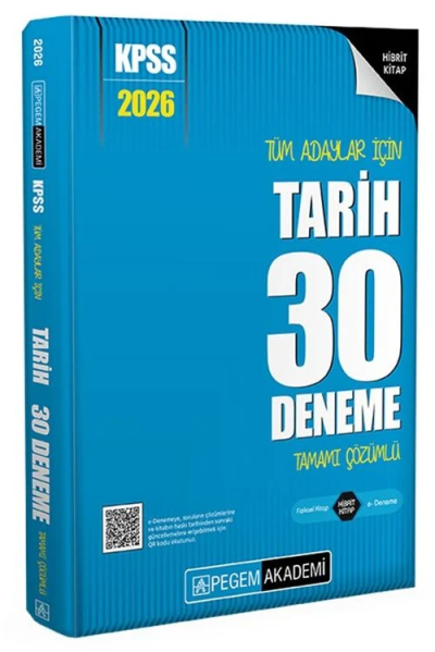 2026 KPSS Tüm Adaylar İçin Tarih 30 Deneme Tamamı Çözümlü Pegem Yayınları Zeta Fotokopi