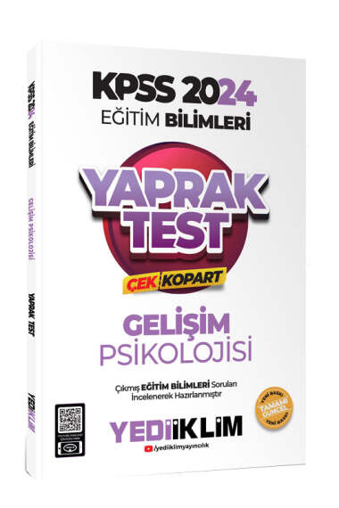 2024 KPSS Eğitim Bilimleri Gelişim Psikolojisi Çek Kopart Yaprak Test Zeta Fotokopi