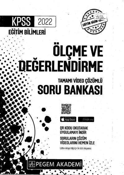 2022 KPSS Eğitim Bilimleri ÖLÇME VE DEĞERLENDİRME SORU BANKASI
