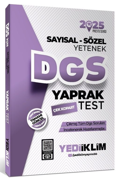 2025 DGS Sayısal Sözel Yetenek Çek Kopart Yaprak Test Yediiklim Yayınları Zeta Fotokopi