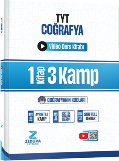 Coğrafyanın Kodları TYT Coğrafya 1 Kitap 3 Kamp Video Ders Kitabı Zeduva Yayınları Zeta Fotokopi